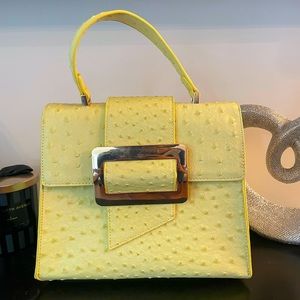 Yellow top handle bag